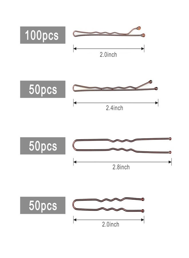 Jelara 250 Pcs Hair Pins Bobby Pins Brown Hair with Storage Box, Wavy Bobby Pins 2inch 2.4inch, U Shaped Hair Pins 2inch 2.8inch, Suitable for All Hair Types, Hair Clips Hair Pin for Women and Girls - Image 3